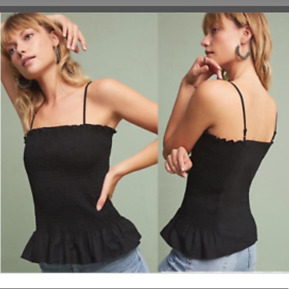NWT Anthropologie Maeve Smocked Ruffle Cami
